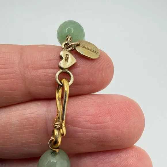 16" Chan Luu faceted 8mm, jadeite jade and gold over sterling silver necklace! - Picture 5 of 14